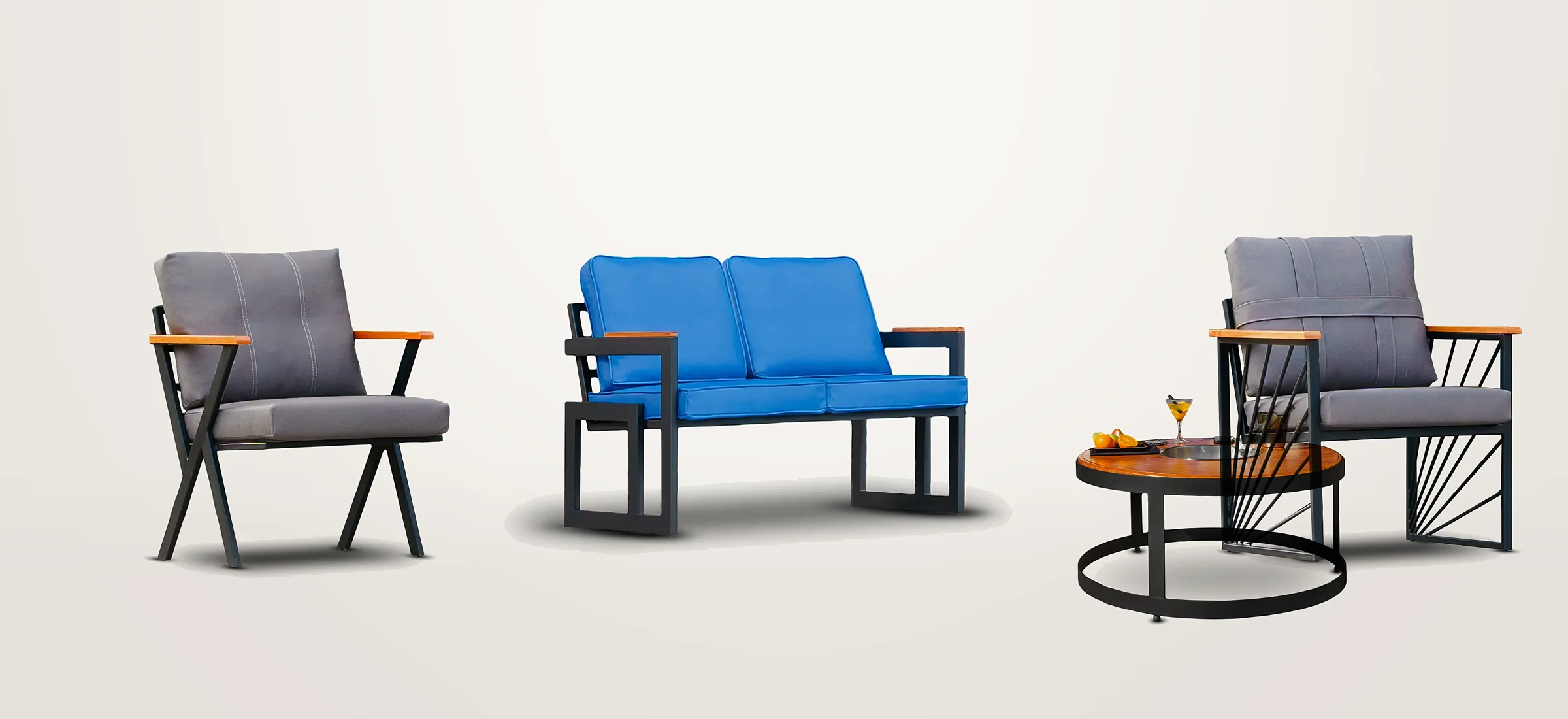 Sillones y mesa de exterior Velvet