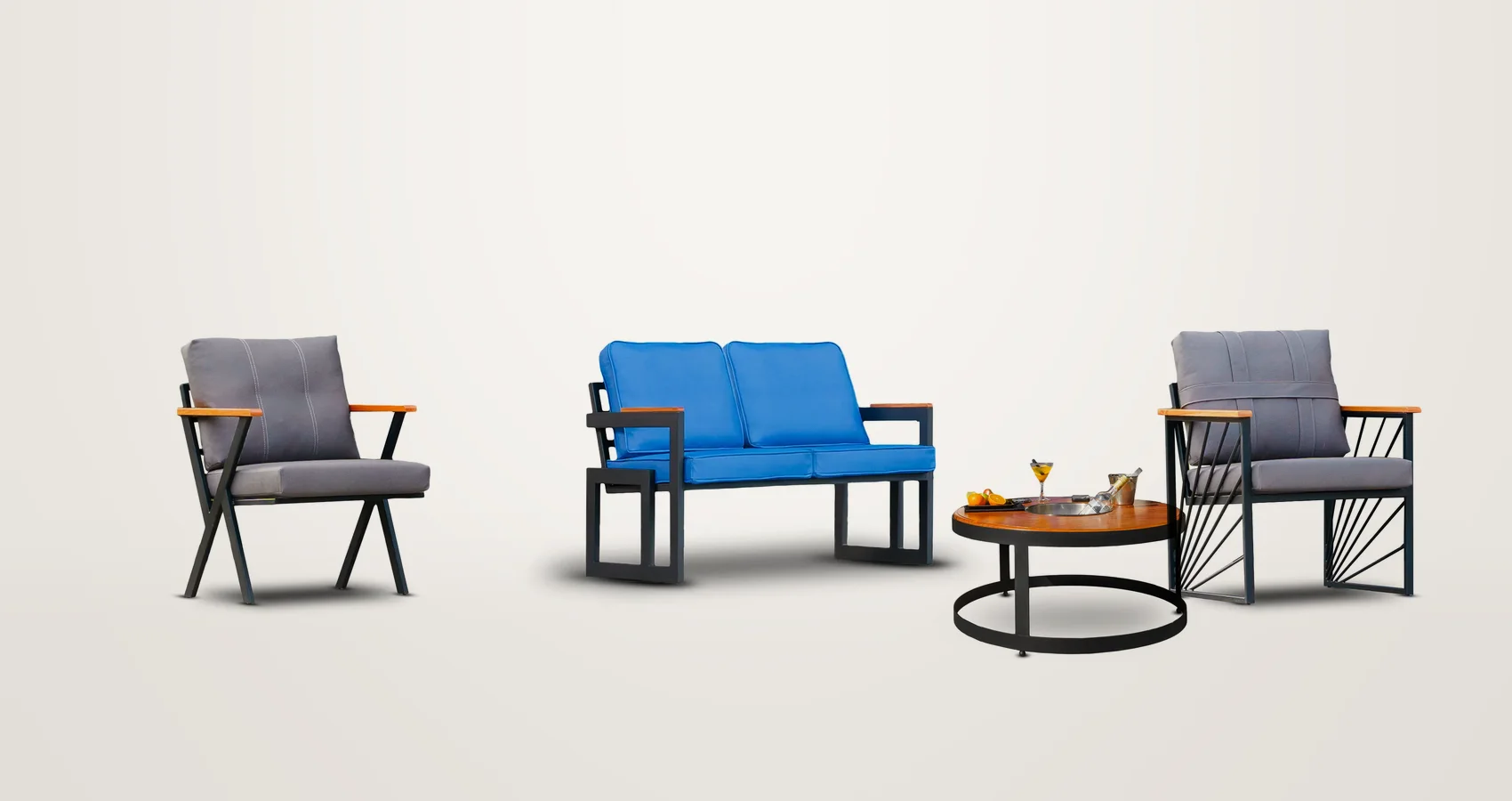 Sillones y mesa de exterior Velvet